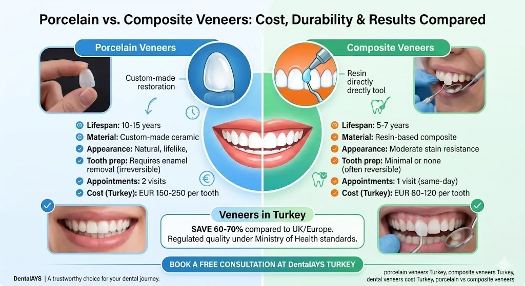 Porcelain vs. Composite Veneers