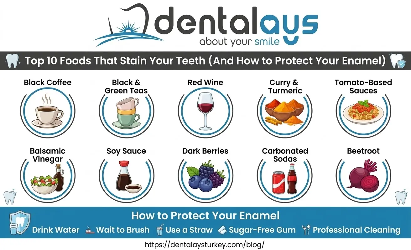Top 10 Foods That Stain Your Teeth | Dentalays Turkey